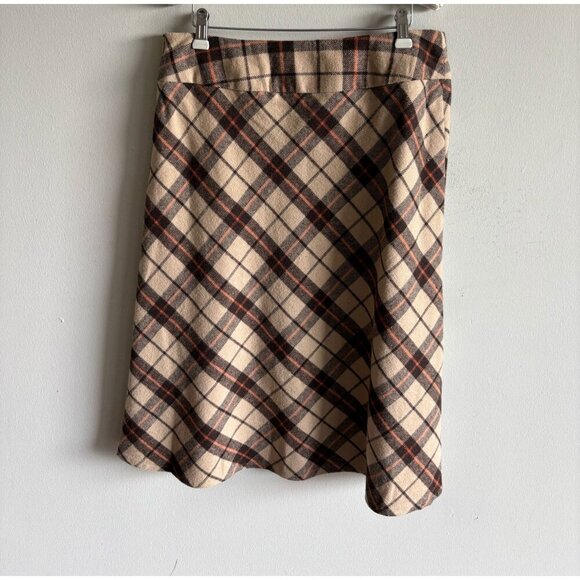 Zac And Rachel  Women Plaid A lined Side zip Winter Skirt Brown Size 10 - Picture 10 of 10